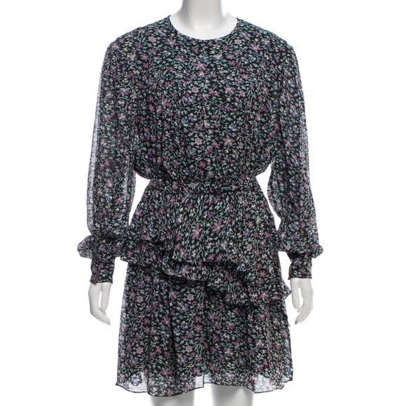 Isabel Marant Etoile Floral Tiered Pleated Multicolor Java Dress 36 - Picture 2 of 12